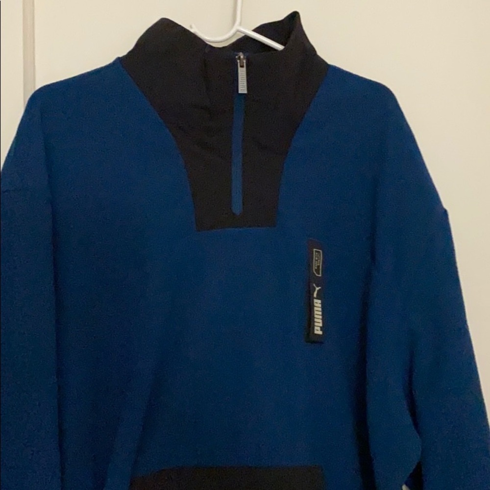 NWT Puma half zip blue & black sweater size: XXL